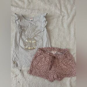 Gymboree Girls Pineapple Leopard Outfit Size 7